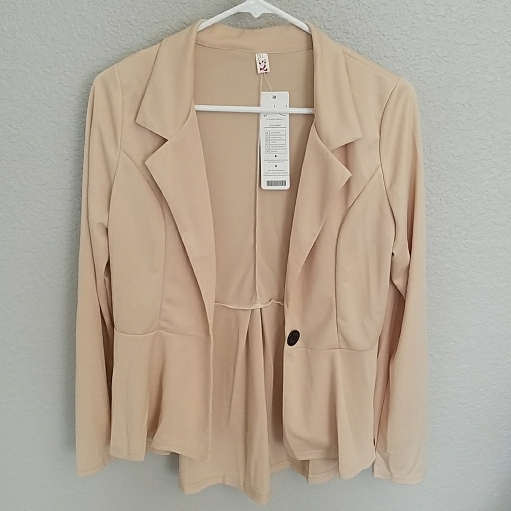 Lightweight knit peplum blazer